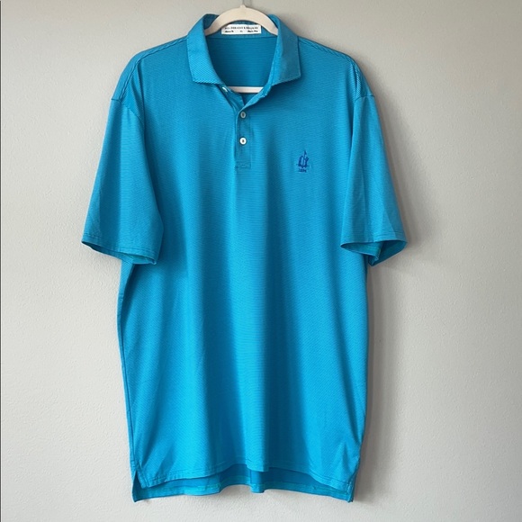Holderness & Bourne Tailored Fit Men's Blue Striped Golf Polo Shirt / SZ‎ XL - Picture 1 of 9